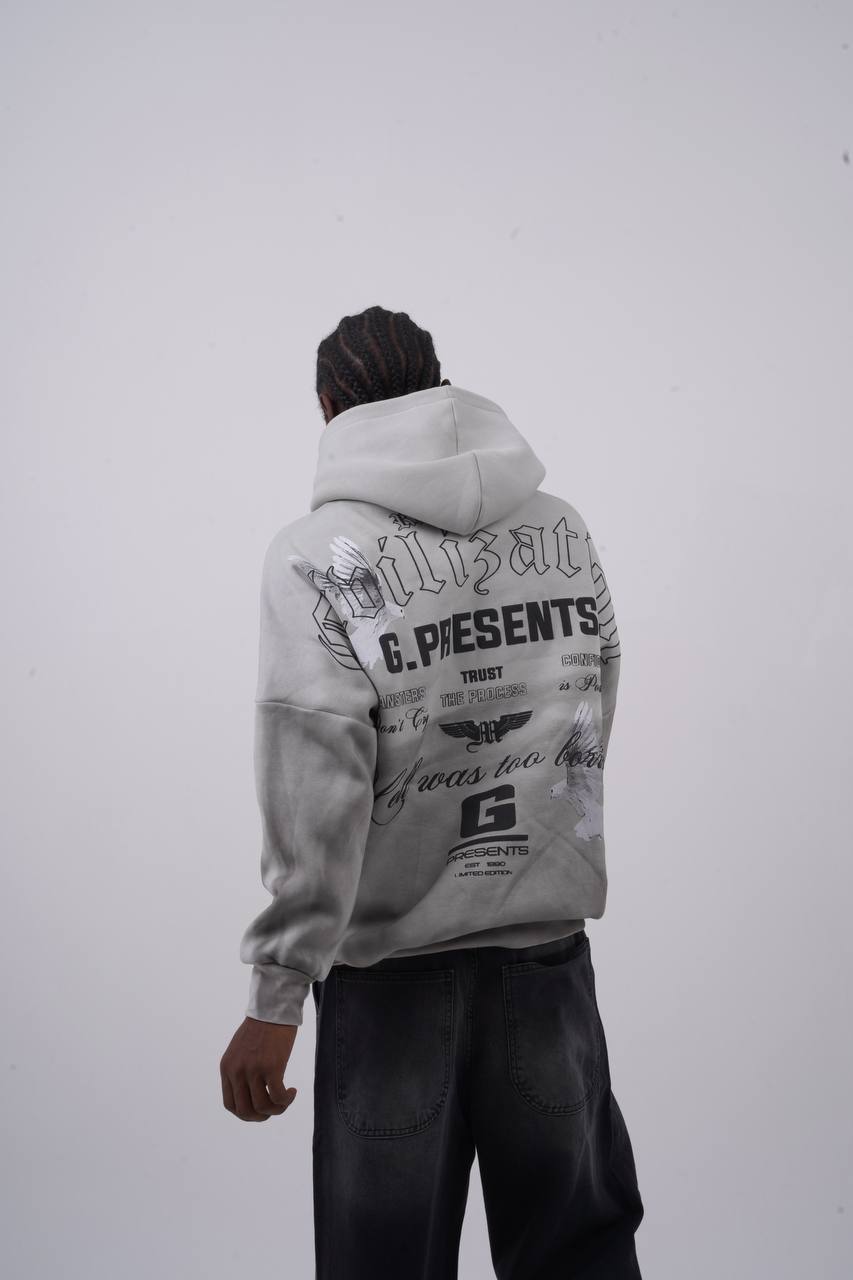 Oversized "Civilization" Graphic Hoodie - Unisex Streetwear Sweatshirt