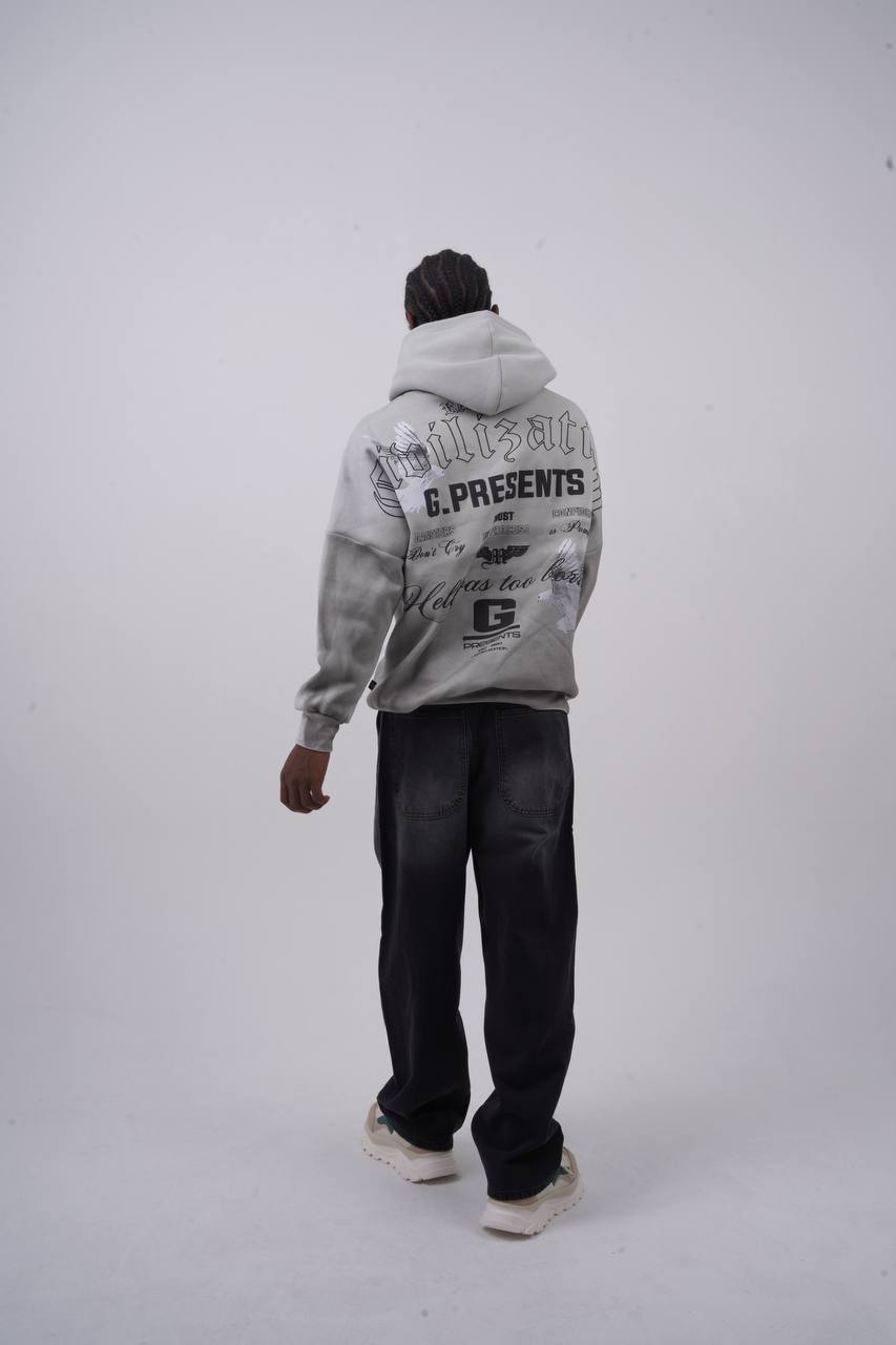 Oversized "Civilization" Graphic Hoodie - Unisex Streetwear Sweatshirt