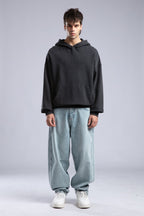 Oversized Distressed Hoodie with 'CATCH' Hood Graphic