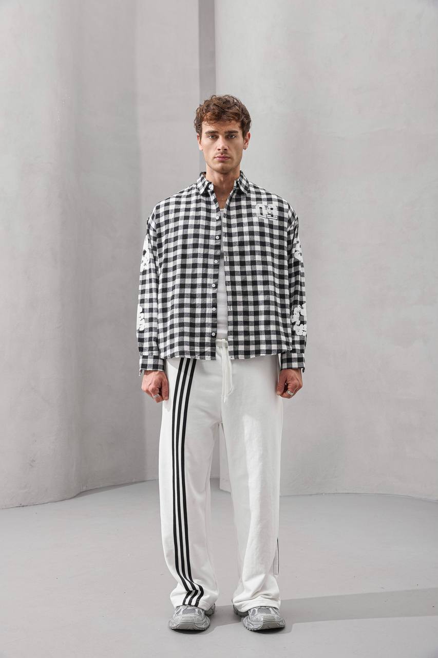 Oversized Graphic Flannel Shirt