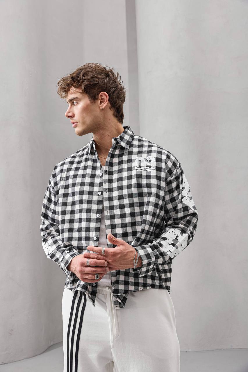 Oversized Graphic Flannel Shirt