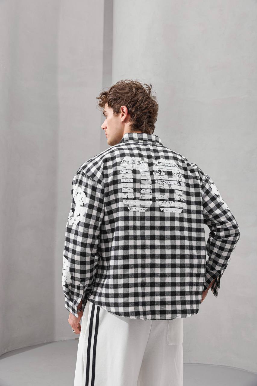 Oversized Graphic Flannel Shirt