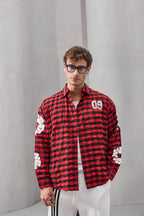 Oversized Graphic Flannel Shirt