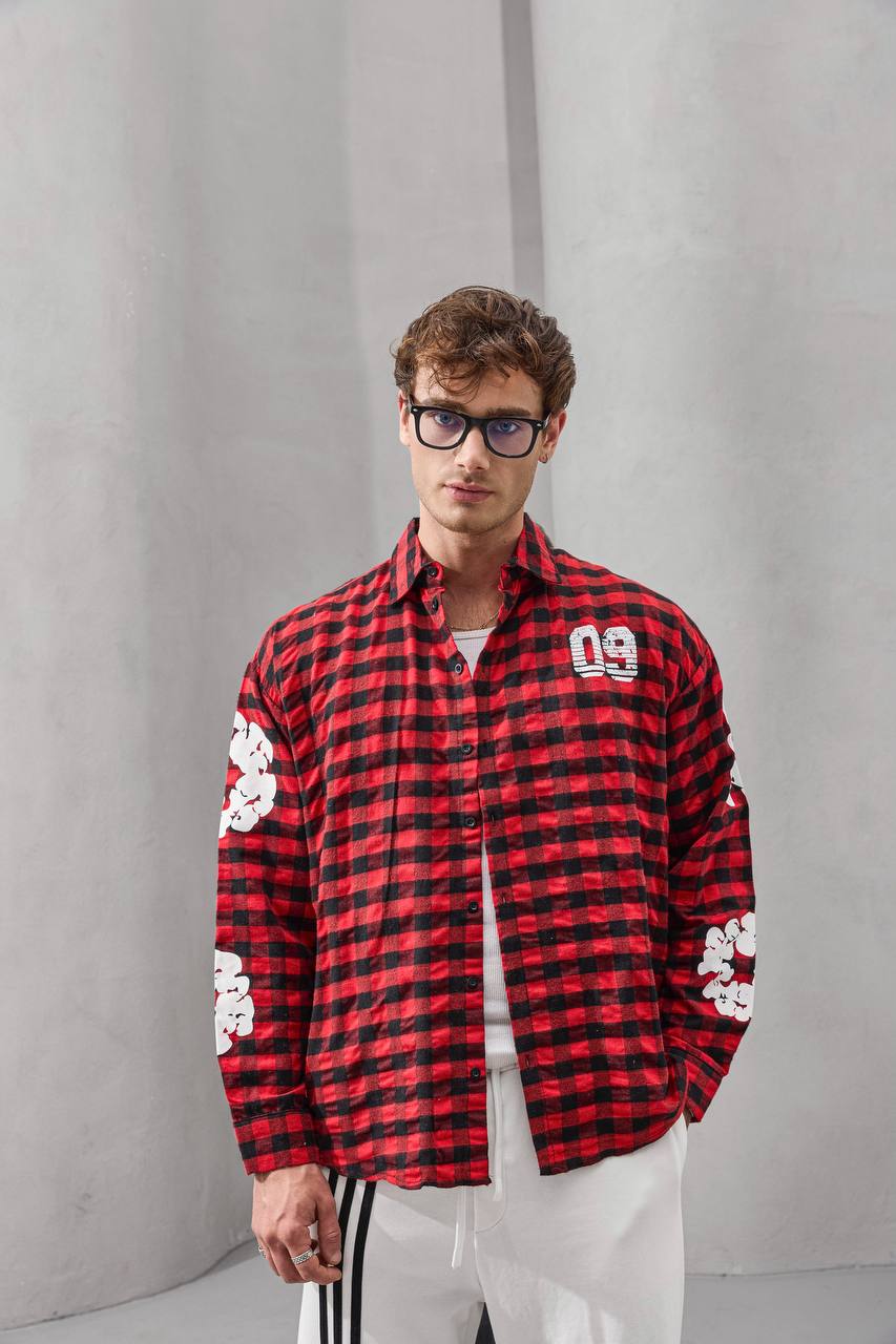 Oversized Graphic Flannel Shirt