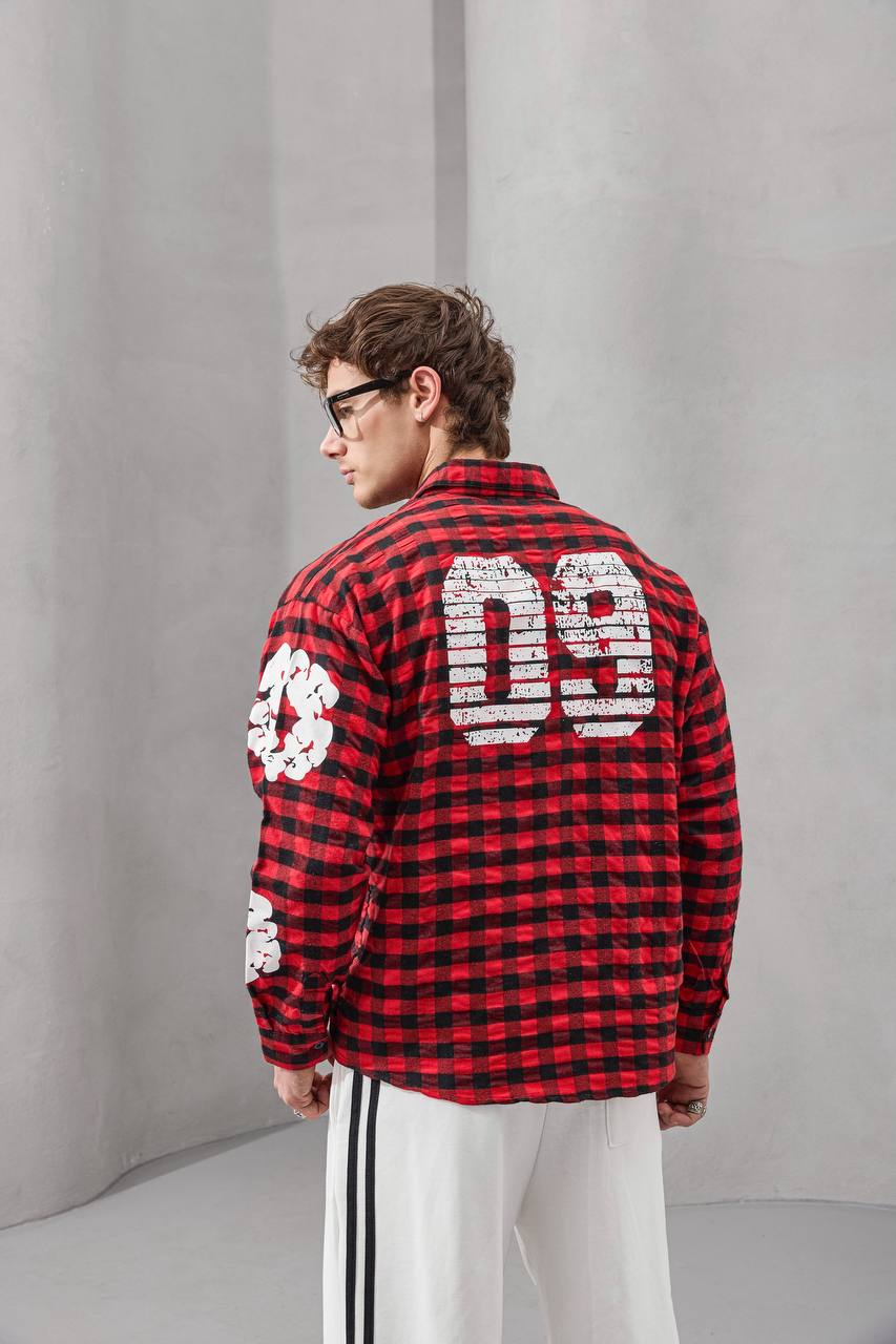 Oversized Graphic Flannel Shirt