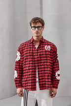 Oversized Graphic Flannel Shirt