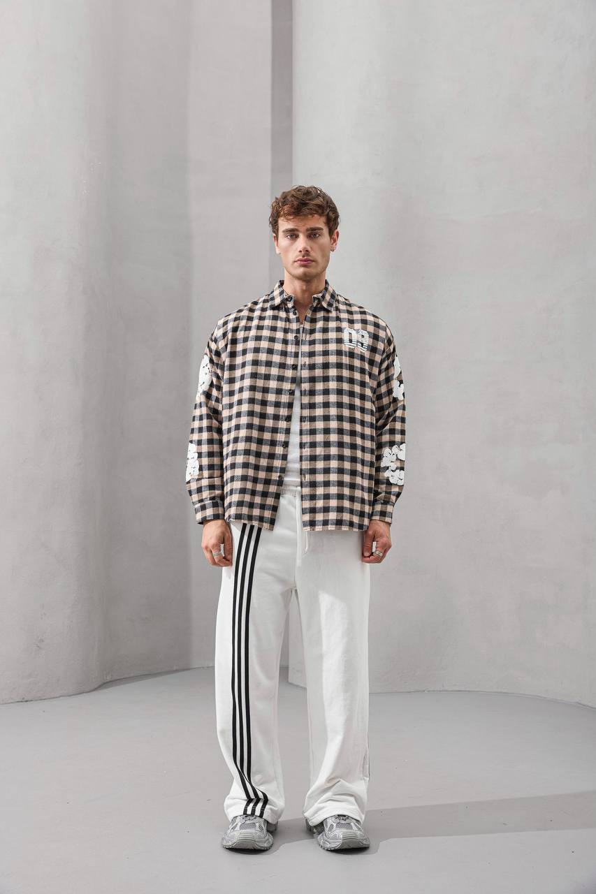 Oversized Graphic Flannel Shirt