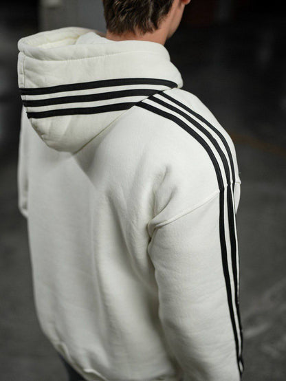 Oversized Hoodie with Striped Sleeve Details - Stylish and Comfortable Design