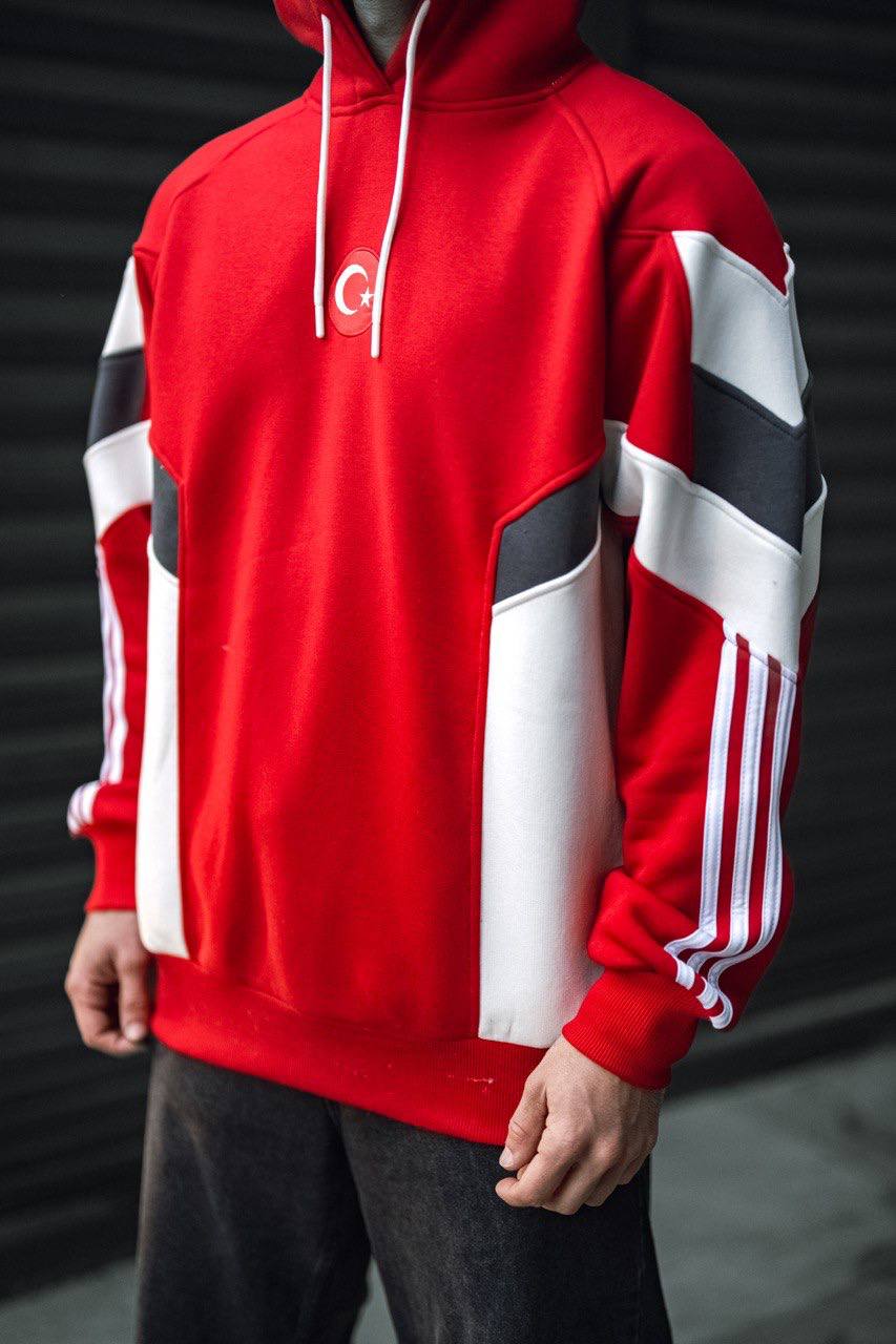 Oversized Hoodie with Turkish Flag Design