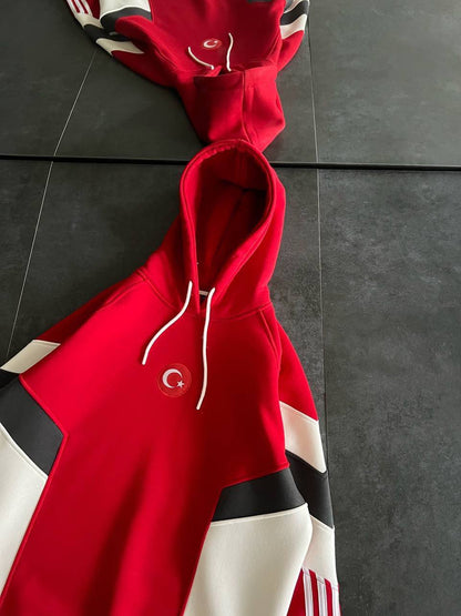 Oversized Hoodie with Turkish Flag Design