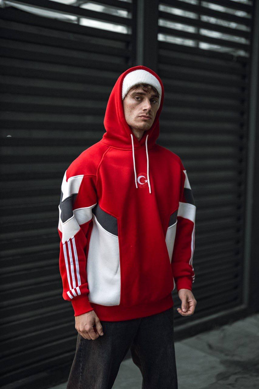 Oversized Hoodie with Turkish Flag Design