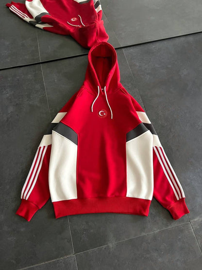 Oversized Hoodie with Turkish Flag Design