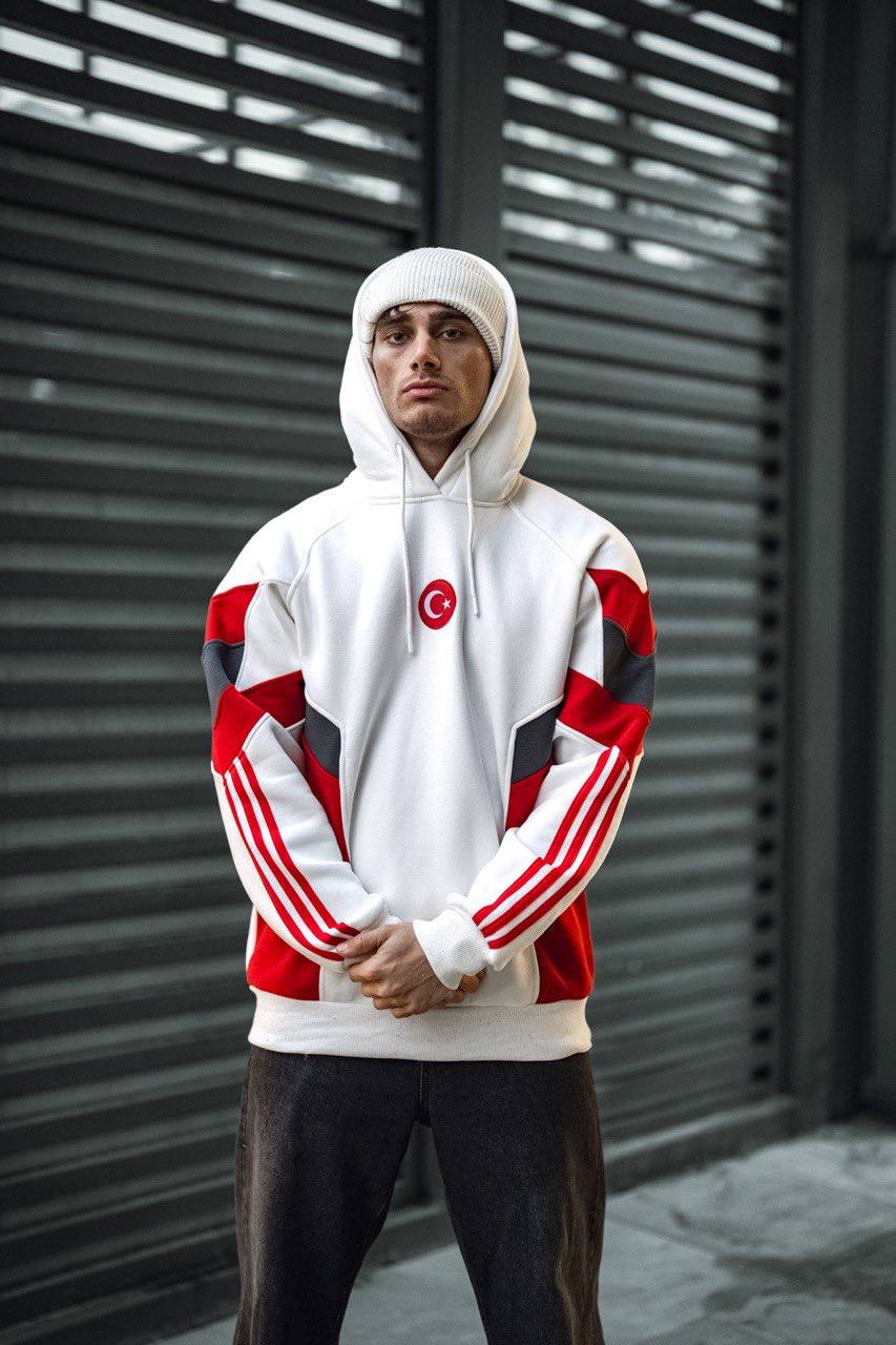 Oversized Hoodie with Turkish Flag Design