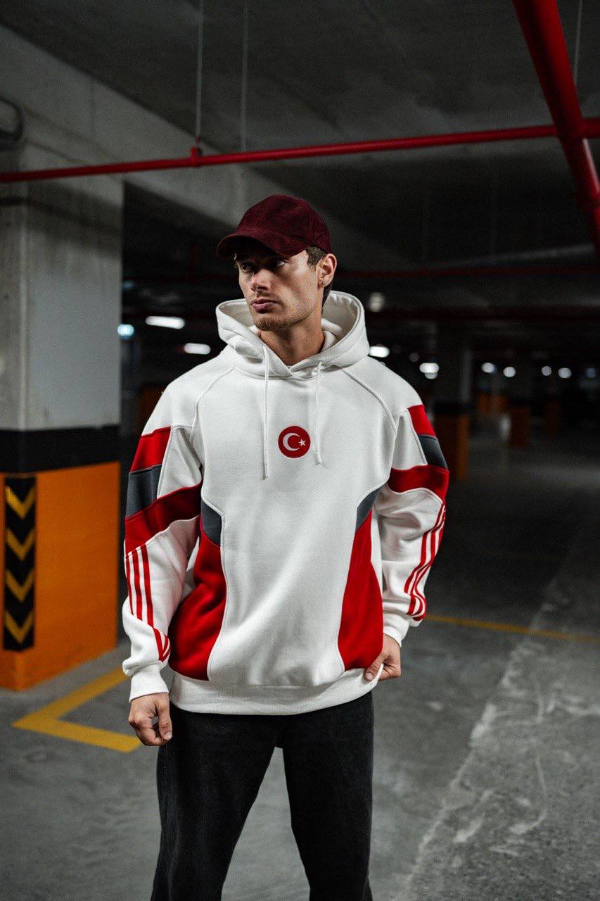 Oversized Hoodie with Turkish Flag Design