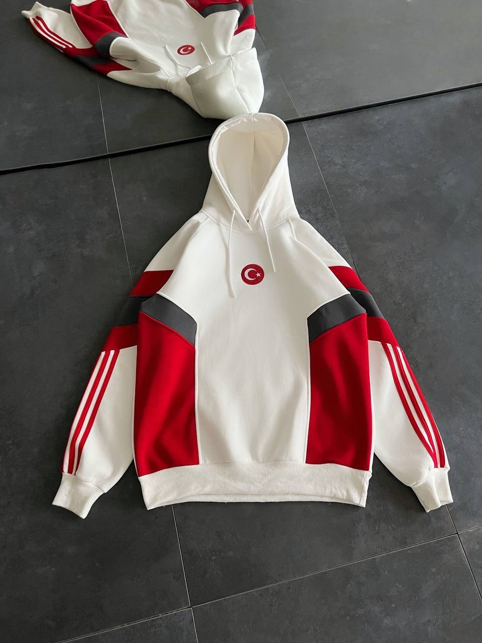 Oversized Hoodie with Turkish Flag Design