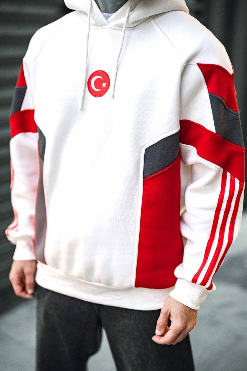 Oversized Hoodie with Turkish Flag Design