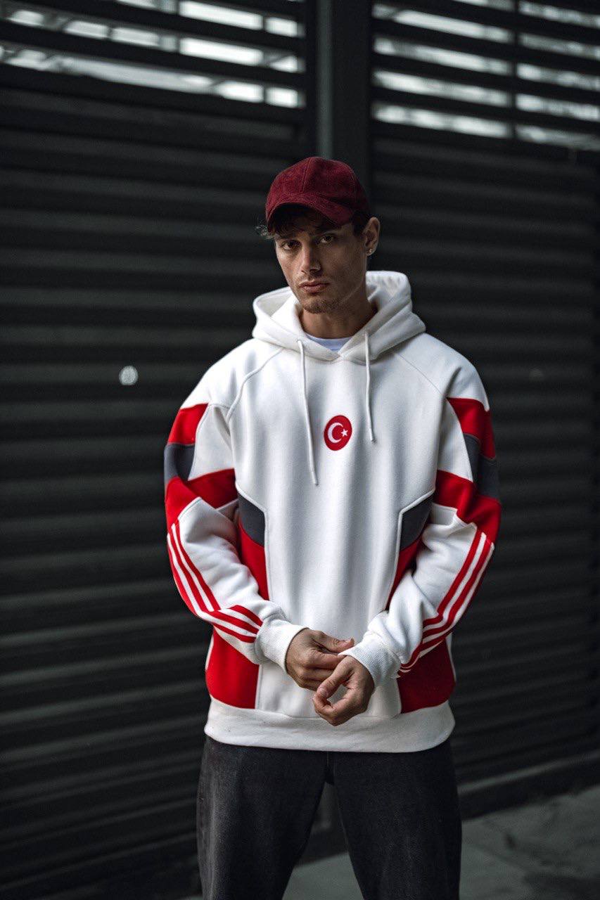 Oversized Hoodie with Turkish Flag Design