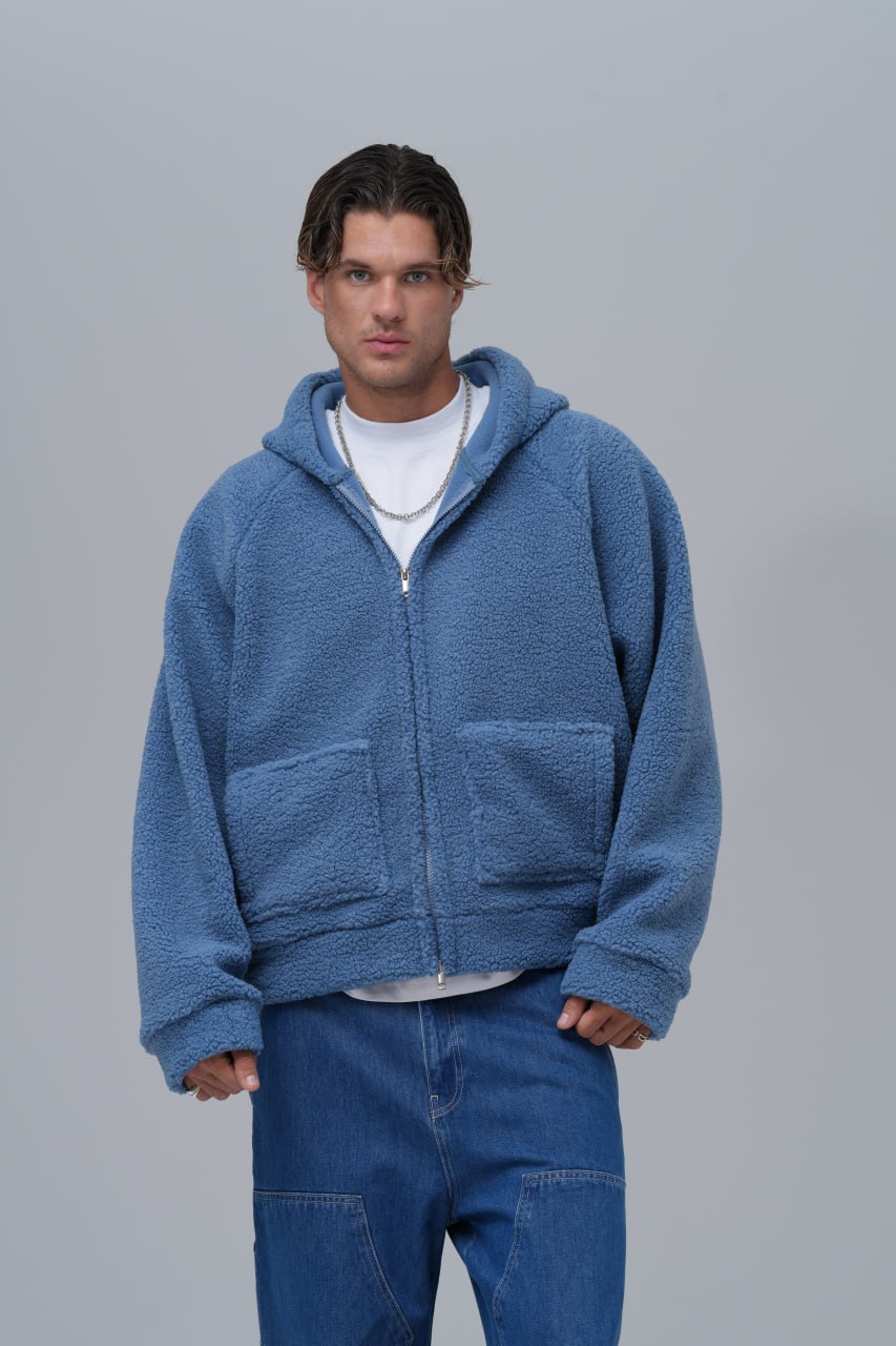 Oversized Sherpa Zip-Up Hoodie – Unisex Streetwear Comfort