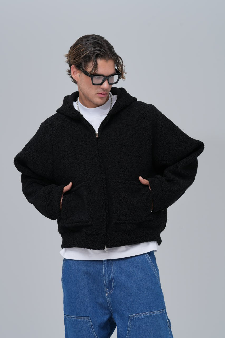 Oversized Sherpa Zip-Up Hoodie – Unisex Streetwear Comfort