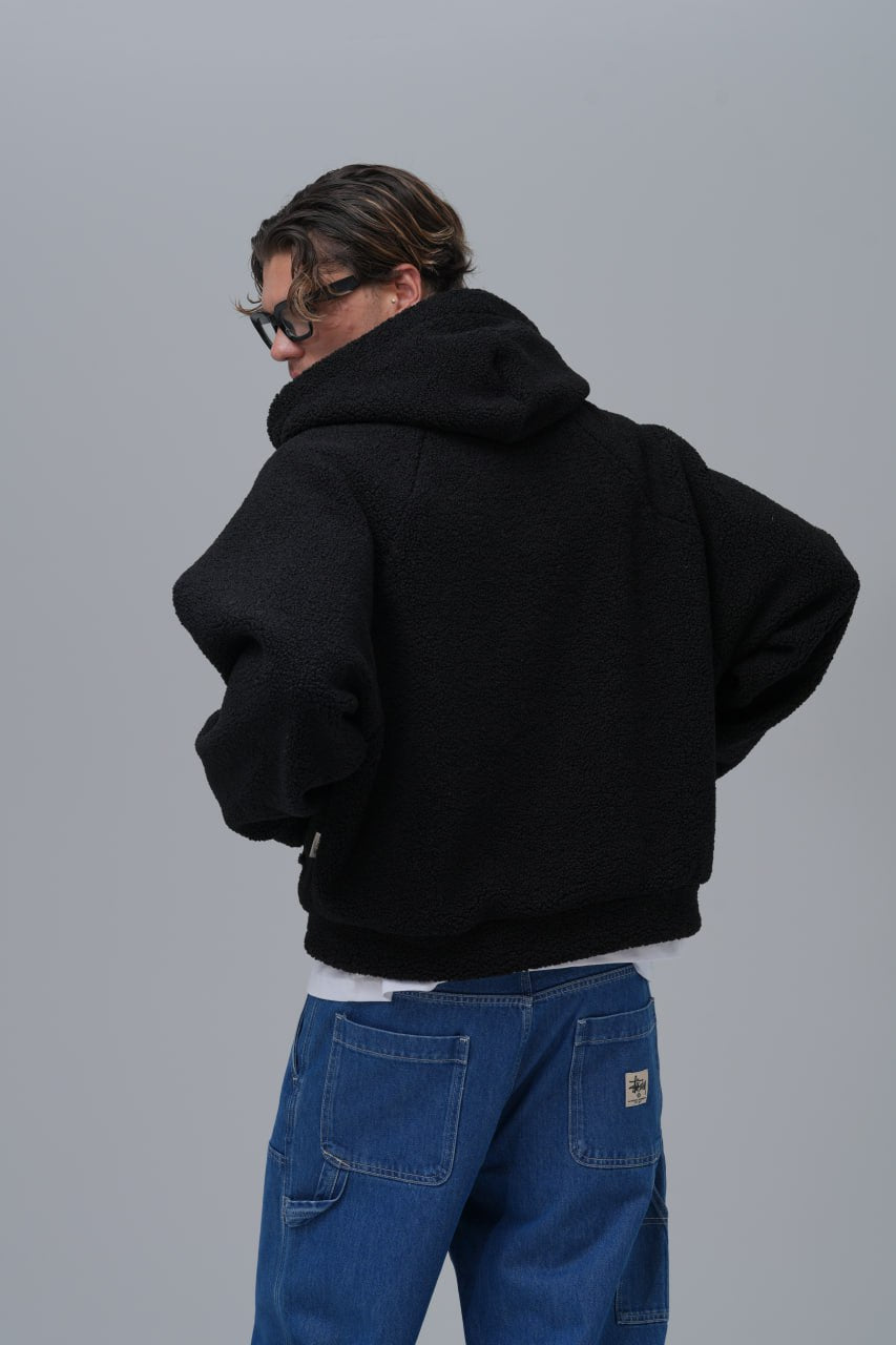 Oversized Sherpa Zip-Up Hoodie – Unisex Streetwear Comfort