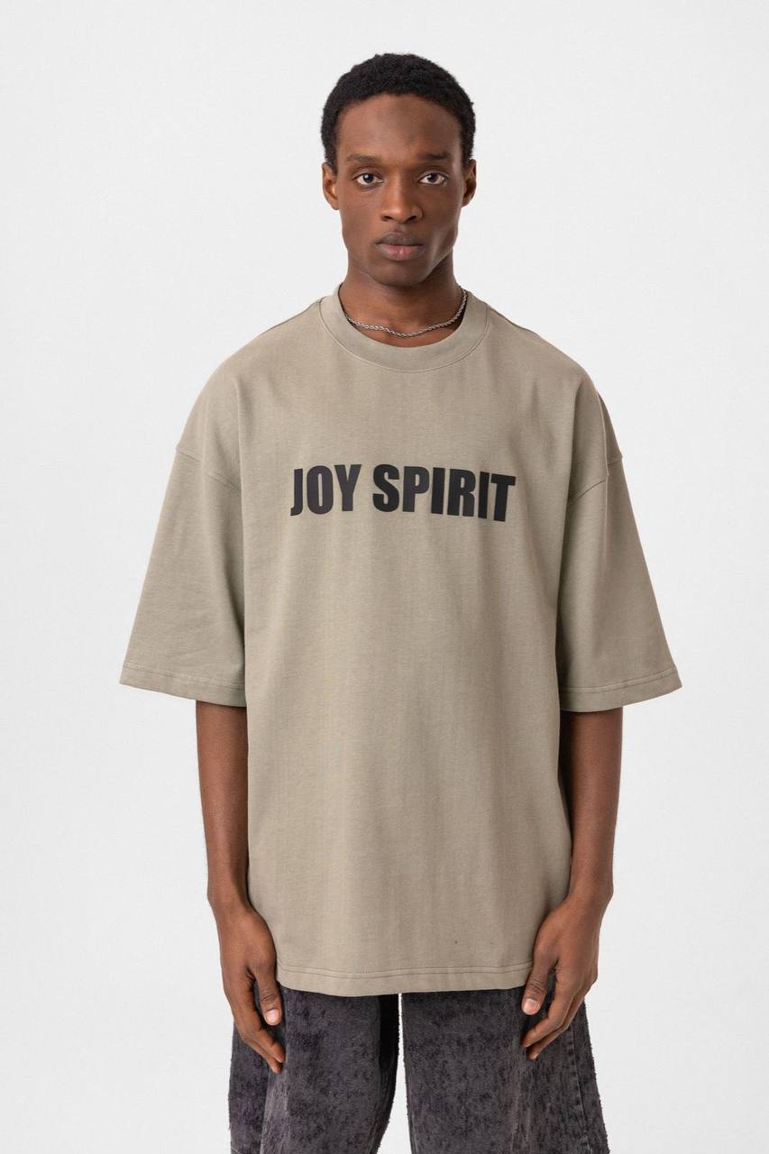 Oversized T-Shirt - JOY SPIRIT Graphic Tee | Unisex Minimalist Cotton Shirt