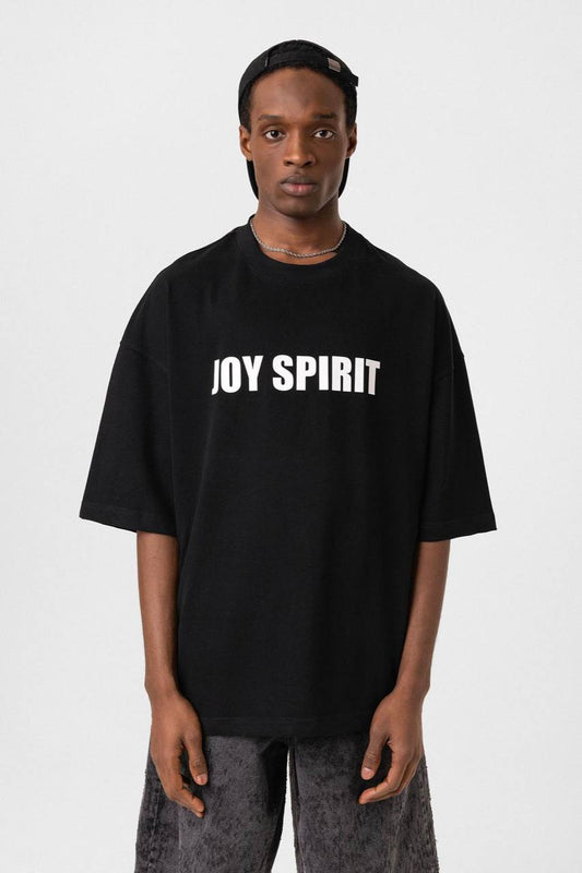 Oversized T-Shirt - JOY SPIRIT Graphic Tee | Unisex Minimalist Cotton Shirt