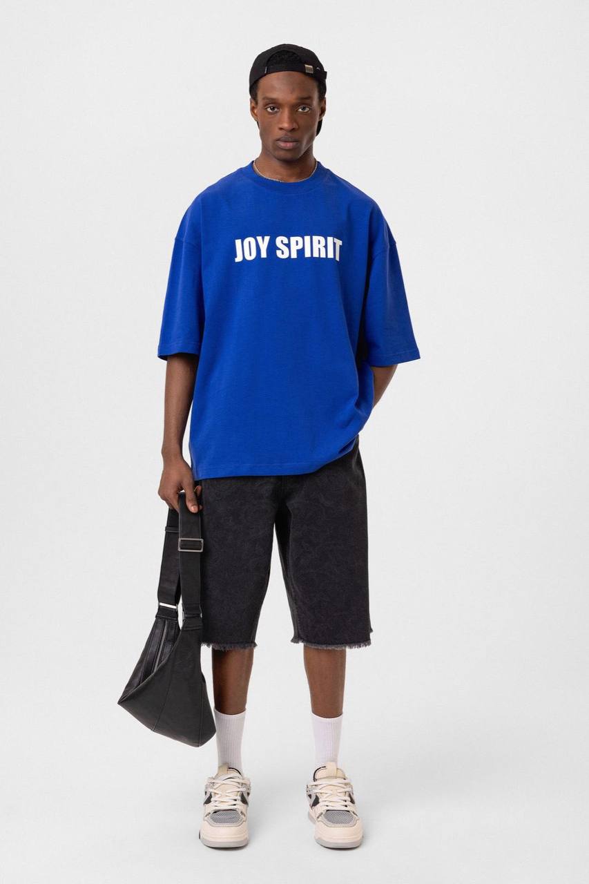 Oversized T-Shirt - JOY SPIRIT Graphic Tee | Unisex Minimalist Cotton Shirt