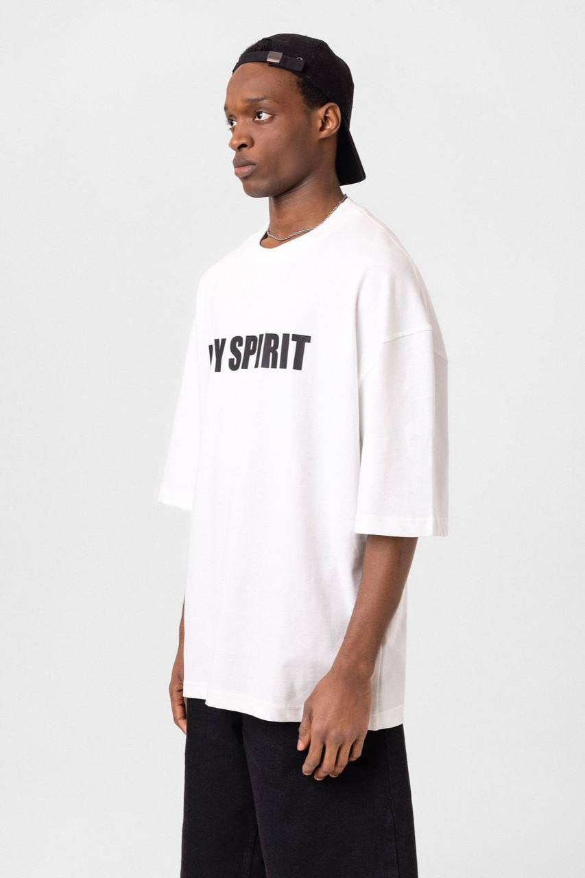 Oversized T-Shirt - JOY SPIRIT Graphic Tee | Unisex Minimalist Cotton Shirt