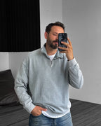 Oversized Zip-Neck Sweatshirt