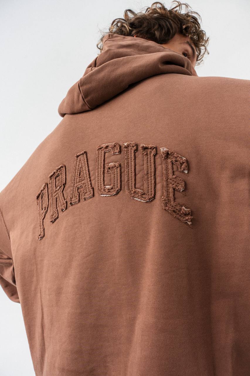 PRAGUE Oversized Embroidered Hoodie – Unisex Streetwear