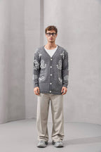 Paisley Knit Streetwear Cardigan