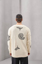 Paisley Knit Streetwear Cardigan
