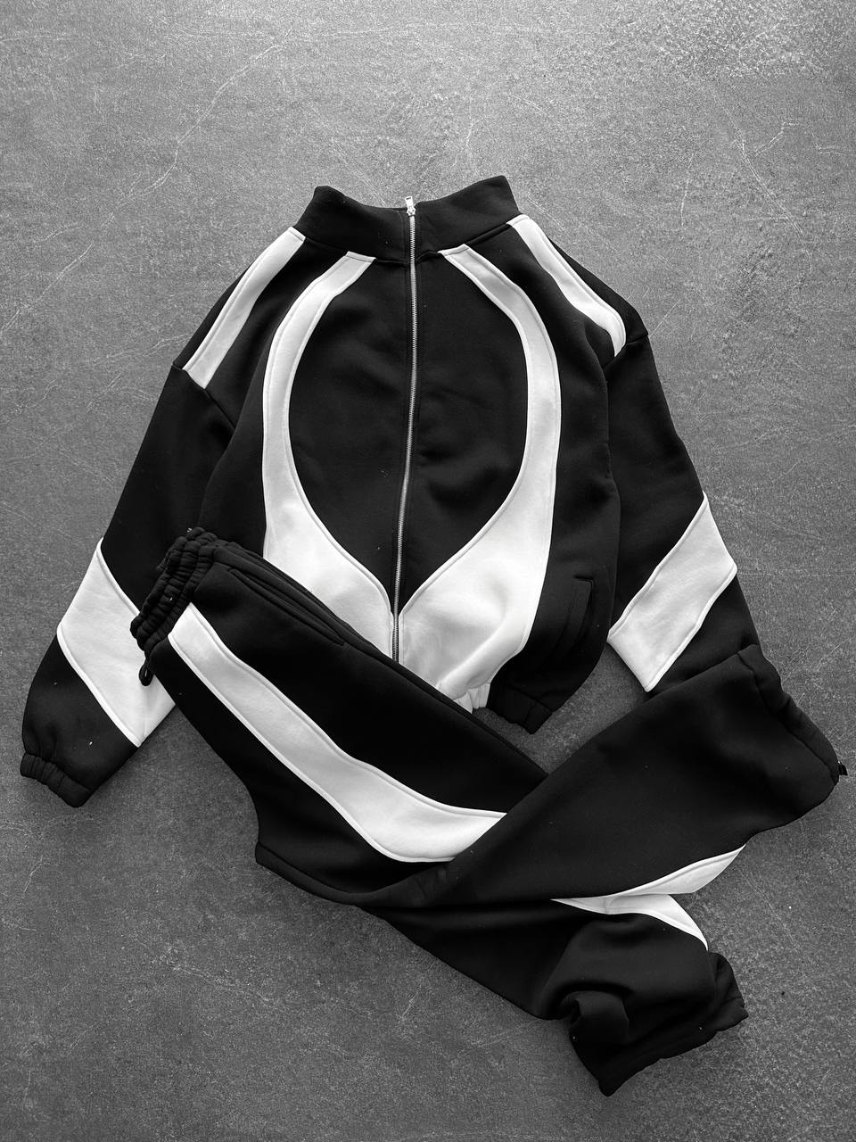 Panelled Zip-Up Tracksuit Set
