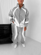 Panelled Zip-Up Tracksuit Set