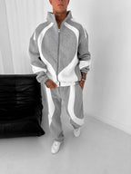 Panelled Zip-Up Tracksuit Set