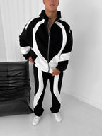 Panelled Zip-Up Tracksuit Set