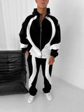 Panelled Zip-Up Tracksuit Set