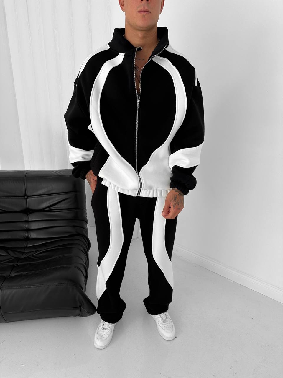 Panelled Zip-Up Tracksuit Set