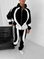 Panelled Zip-Up Tracksuit Set