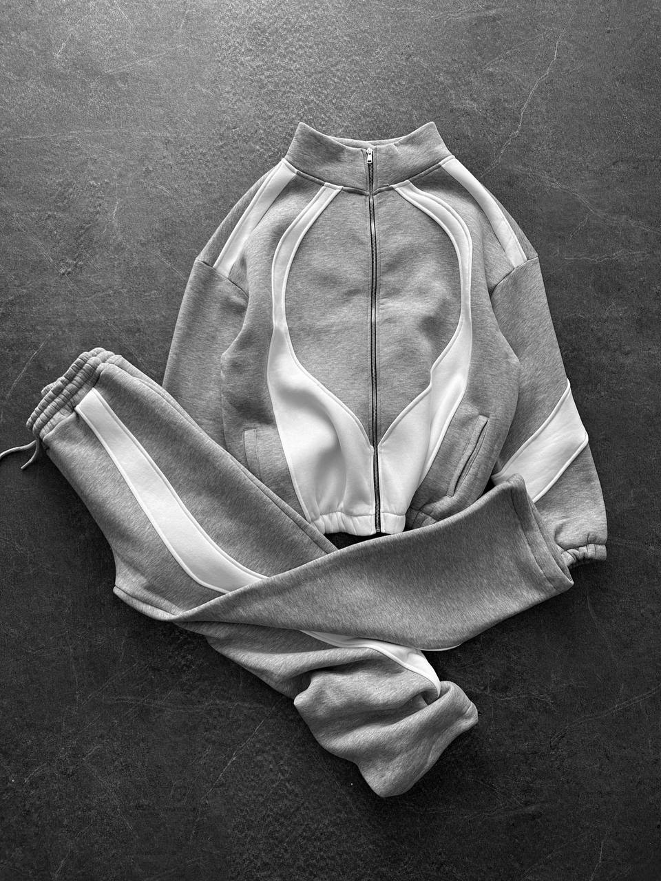 Panelled Zip-Up Tracksuit Set