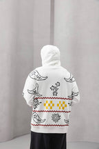 Pixel Pattern Embroidered Hoodie