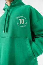 Playing As Ten Embroidered Graphic Oversized Hoodie