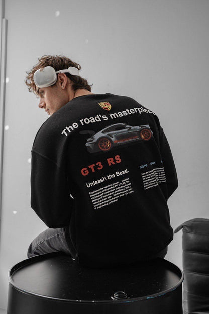 Porsche Printed Oversized Sweatshirt – Stylish and Modern Design