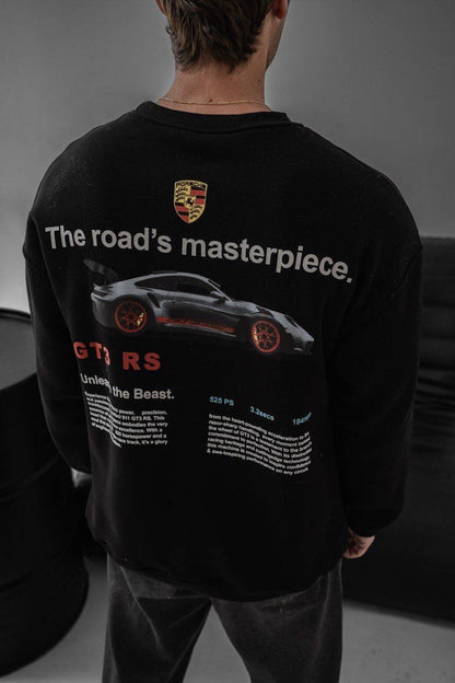 Porsche Printed Oversized Sweatshirt – Stylish and Modern Design