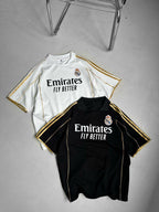 Real Madrid Black & Gold Emirates Jersey - Retro Football Shirt - Vintage Soccer Tee
