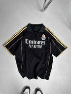 Real Madrid Black & Gold Emirates Jersey - Retro Football Shirt - Vintage Soccer Tee
