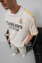 Real Madrid Black & Gold Emirates Jersey - Retro Football Shirt - Vintage Soccer Tee