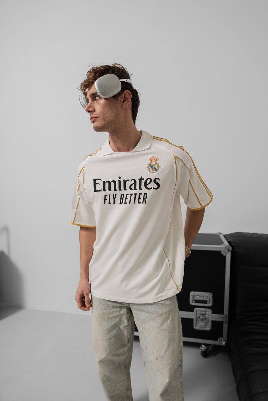 Real Madrid Black & Gold Emirates Jersey - Retro Football Shirt - Vintage Soccer Tee