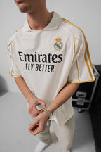 Real Madrid Black & Gold Emirates Jersey - Retro Football Shirt - Vintage Soccer Tee