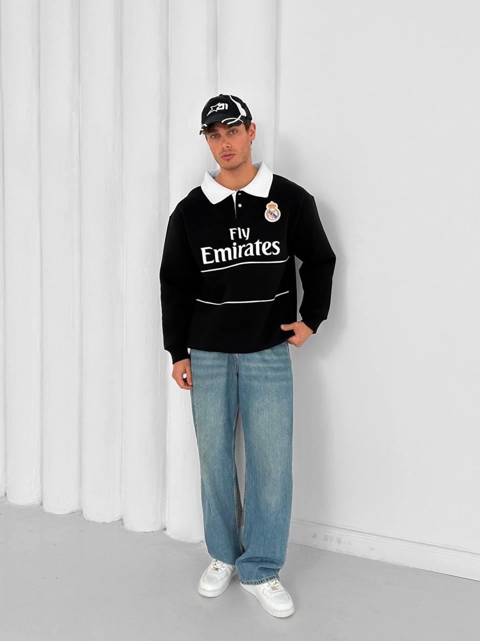 Real Madrid "Fly Emirates" Retro Rugby Polo.